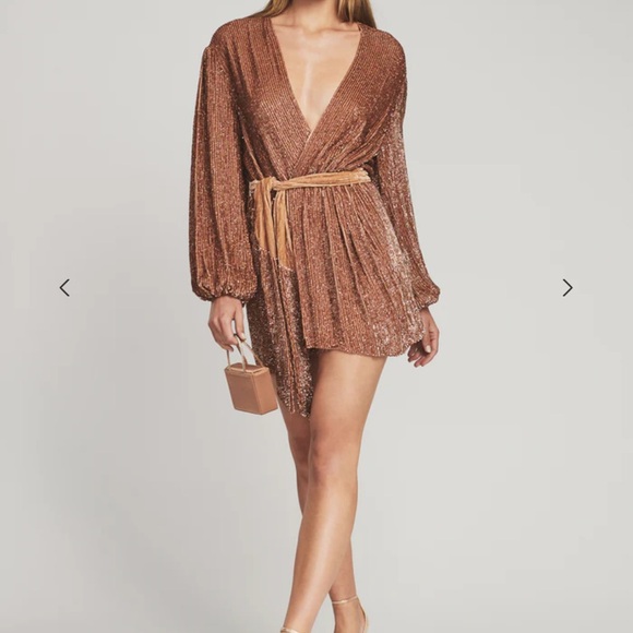 Retrofete Dresses & Skirts - Retrofete Brand Gabrielle Sequin Robe - Bronze. Size Small.